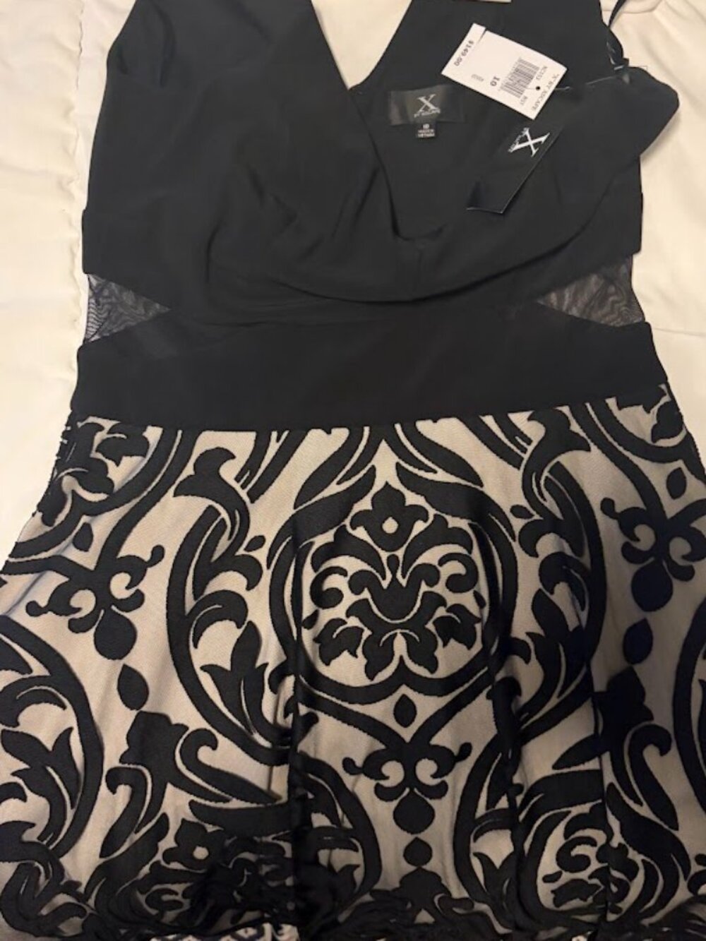 XSCAPE Black Fit&Flare Cocktail Party Dress Wedding Guest Holidays | Size 10 NWT - Picture 5 of 8